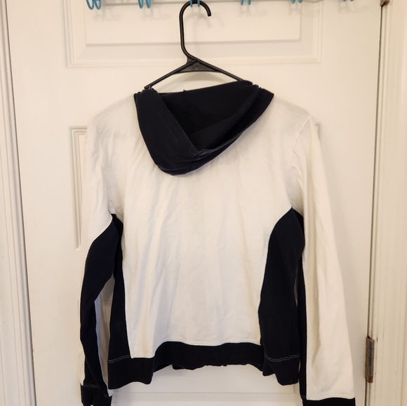 Y2K Basic White Black Light Weight Jacket Yoga Girl Size M #T463 - Picture 3 of 7